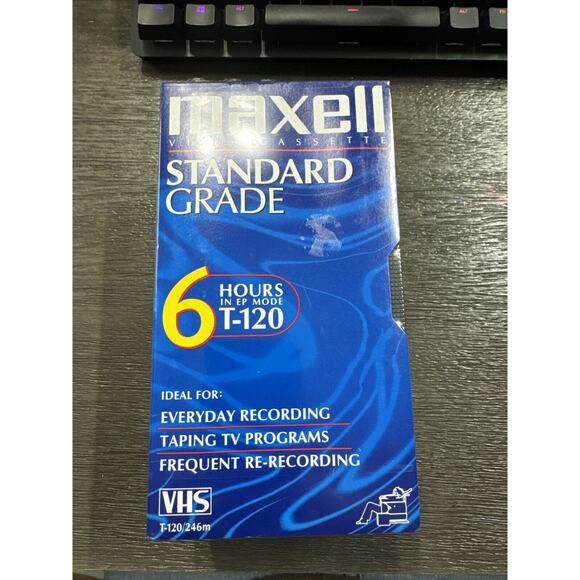 Sealed 3 Pack Maxell VHS T-120 6 Hour Standard Grade VCR Blank Video Tapes - Picture 2 of 3